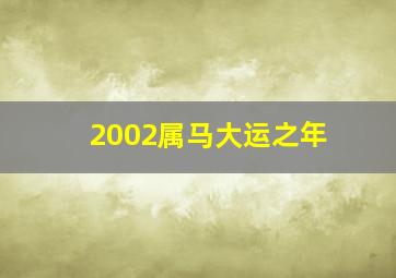 2002属马大运之年