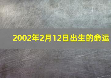 2002年2月12日出生的命运