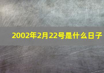 2002年2月22号是什么日子