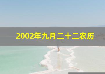 2002年九月二十二农历