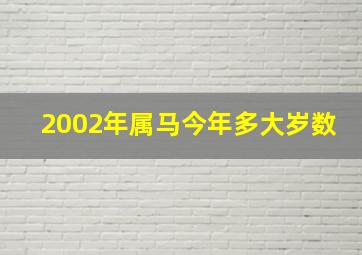 2002年属马今年多大岁数