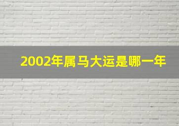 2002年属马大运是哪一年