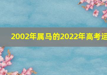 2002年属马的2022年高考运