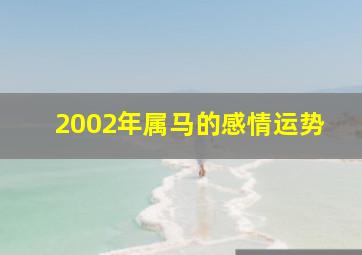 2002年属马的感情运势