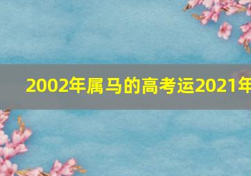 2002年属马的高考运2021年