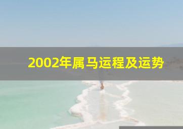 2002年属马运程及运势