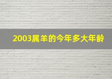 2003属羊的今年多大年龄