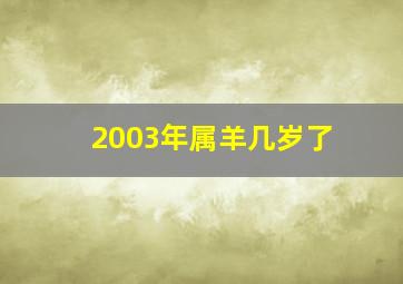 2003年属羊几岁了