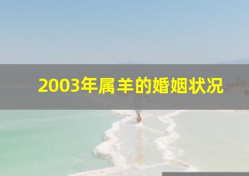 2003年属羊的婚姻状况