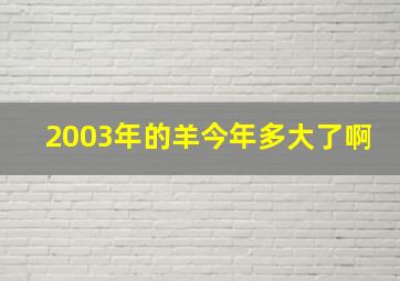 2003年的羊今年多大了啊