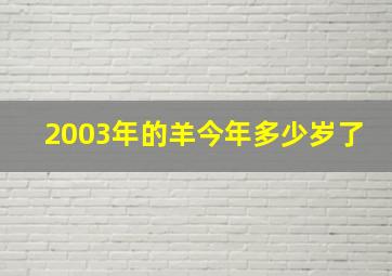 2003年的羊今年多少岁了