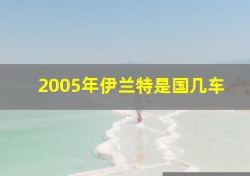 2005年伊兰特是国几车