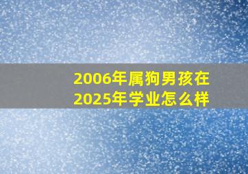 2006年属狗男孩在2025年学业怎么样