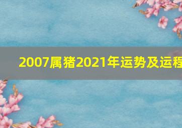 2007属猪2021年运势及运程