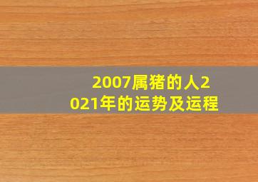 2007属猪的人2021年的运势及运程