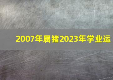 2007年属猪2023年学业运