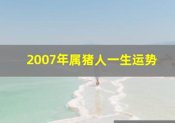 2007年属猪人一生运势