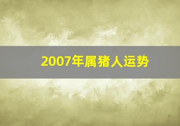 2007年属猪人运势