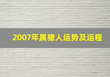 2007年属猪人运势及运程