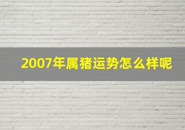 2007年属猪运势怎么样呢