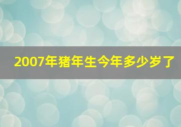 2007年猪年生今年多少岁了