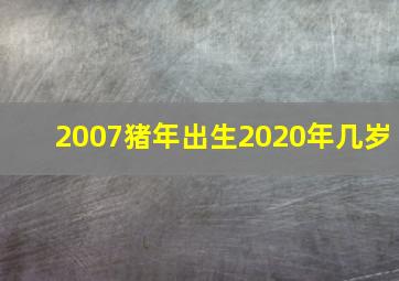 2007猪年出生2020年几岁