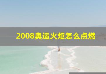 2008奥运火炬怎么点燃