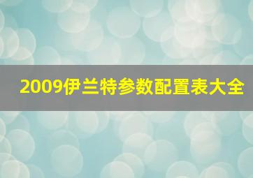 2009伊兰特参数配置表大全