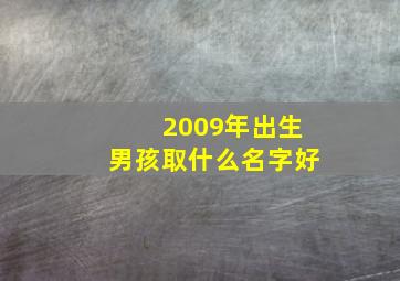 2009年出生男孩取什么名字好