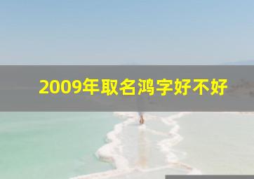 2009年取名鸿字好不好