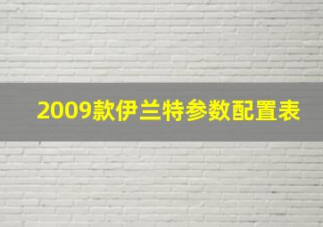 2009款伊兰特参数配置表