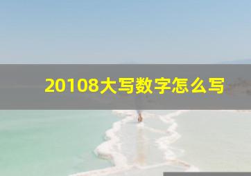 20108大写数字怎么写