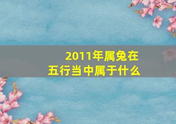 2011年属兔在五行当中属于什么