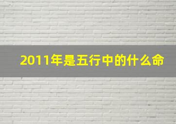 2011年是五行中的什么命