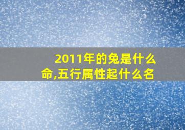 2011年的兔是什么命,五行属性起什么名