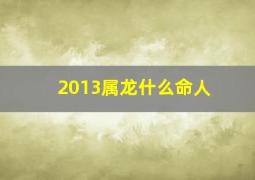 2013属龙什么命人