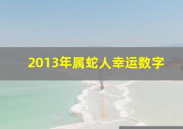 2013年属蛇人幸运数字