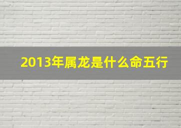 2013年属龙是什么命五行