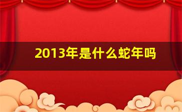 2013年是什么蛇年吗