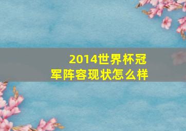 2014世界杯冠军阵容现状怎么样