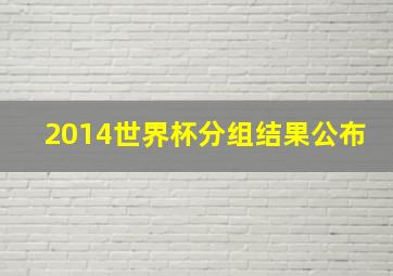 2014世界杯分组结果公布