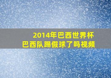 2014年巴西世界杯巴西队踢假球了吗视频