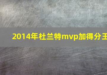 2014年杜兰特mvp加得分王