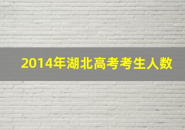 2014年湖北高考考生人数