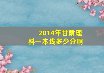 2014年甘肃理科一本线多少分啊