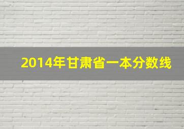 2014年甘肃省一本分数线