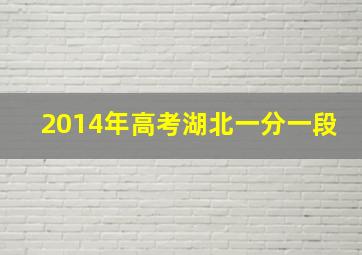 2014年高考湖北一分一段