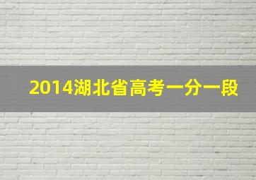 2014湖北省高考一分一段