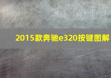 2015款奔驰e320按键图解