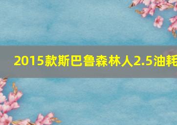 2015款斯巴鲁森林人2.5油耗